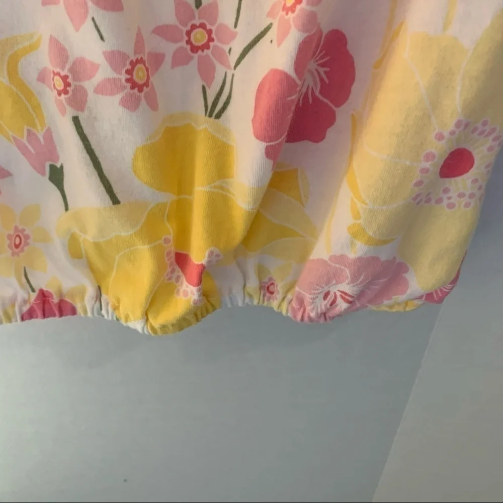 The Children’s Place Floral Ruffle Elastic Spring Summer Pink Yellow. Size 5/6